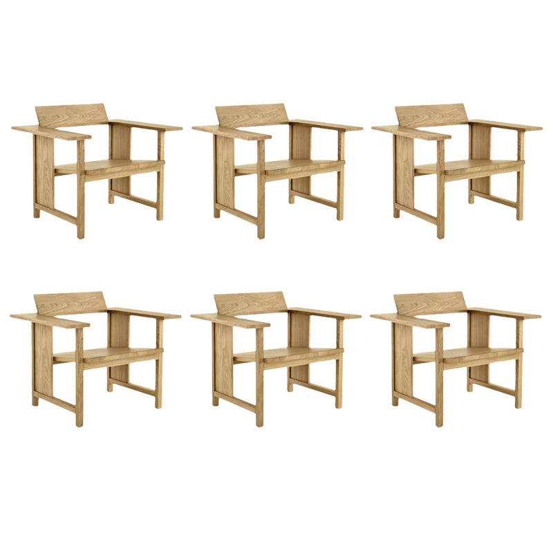 Modern Arm Chair Solid Wood Open Back Guest Chair for Dining Room