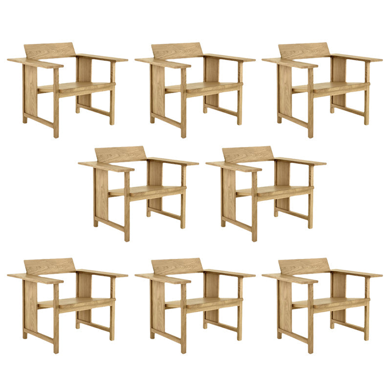 Modern Arm Chair Solid Wood Open Back Guest Chair for Dining Room