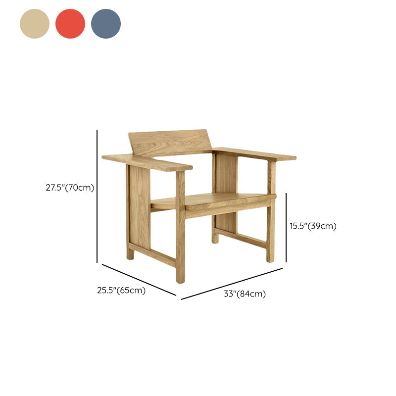 Modern Arm Chair Solid Wood Open Back Guest Chair for Dining Room