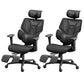 Adjustable Arm Office Chair Modernism Black Desk Chair with Wheels 2 Piece Set With Footrest Clearhalo 'furn' 'furn_office_chair' 'Furniture' 'Office Chairs' 'Office Furniture' 'office_chair' 7579370