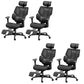 Adjustable Arm Office Chair Modernism Black Desk Chair with Wheels 4 Piece Set With Footrest Clearhalo 'furn' 'furn_office_chair' 'Furniture' 'Office Chairs' 'Office Furniture' 'office_chair' 7579372