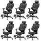 Adjustable Arm Office Chair Modernism Black Desk Chair with Wheels 6 Piece Set With Footrest Clearhalo 'furn' 'furn_office_chair' 'Furniture' 'Office Chairs' 'Office Furniture' 'office_chair' 7579374