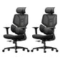 Adjustable Arm Office Chair Modernism Black Desk Chair with Wheels 2 Piece Set Without Footrest Clearhalo 'furn' 'furn_office_chair' 'Furniture' 'Office Chairs' 'Office Furniture' 'office_chair' 7579379
