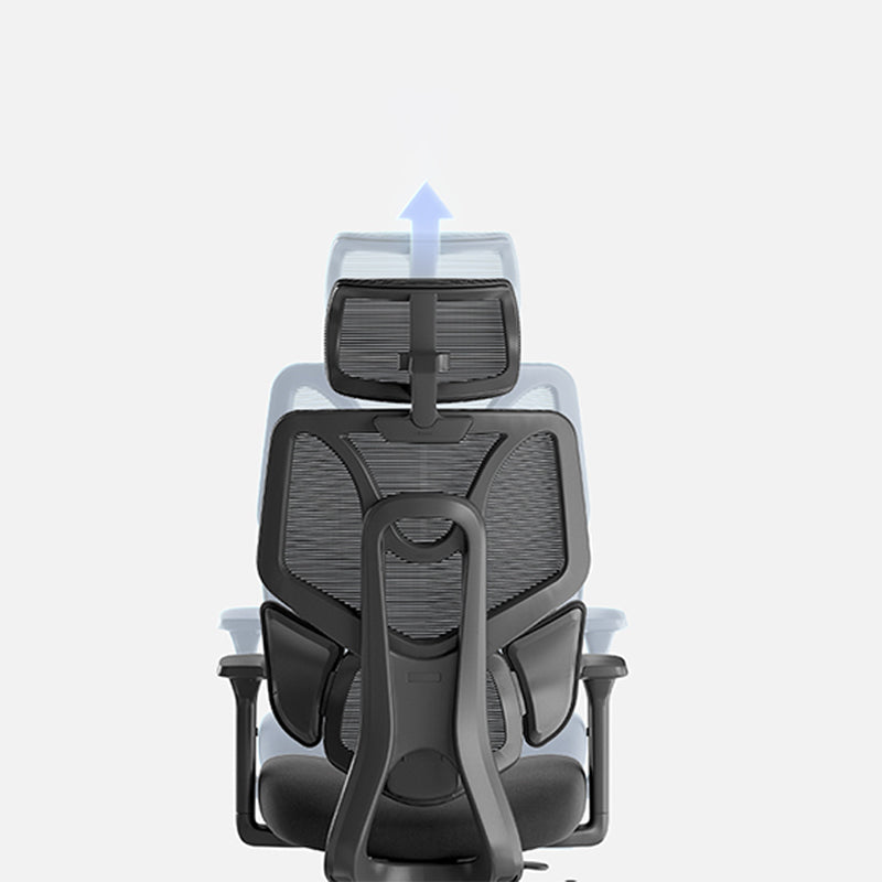 Adjustable Arm Office Chair Modernism Black Desk Chair with Wheels Clearhalo 'furn' 'furn_office_chair' 'Furniture' 'Office Chairs' 'Office Furniture' 'office_chair' 7579380