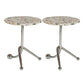 Pedestal Silver Base End Table with Round Top Sofa Side Accent Table Multi-Color Stone 2 Clearhalo 'Coffee & Accent Tables' 'End & Side Tables' 'end_side_tables' 'furn' 'furn_end_side_tables' 'Furniture' 'Living Room Furniture' 7579501