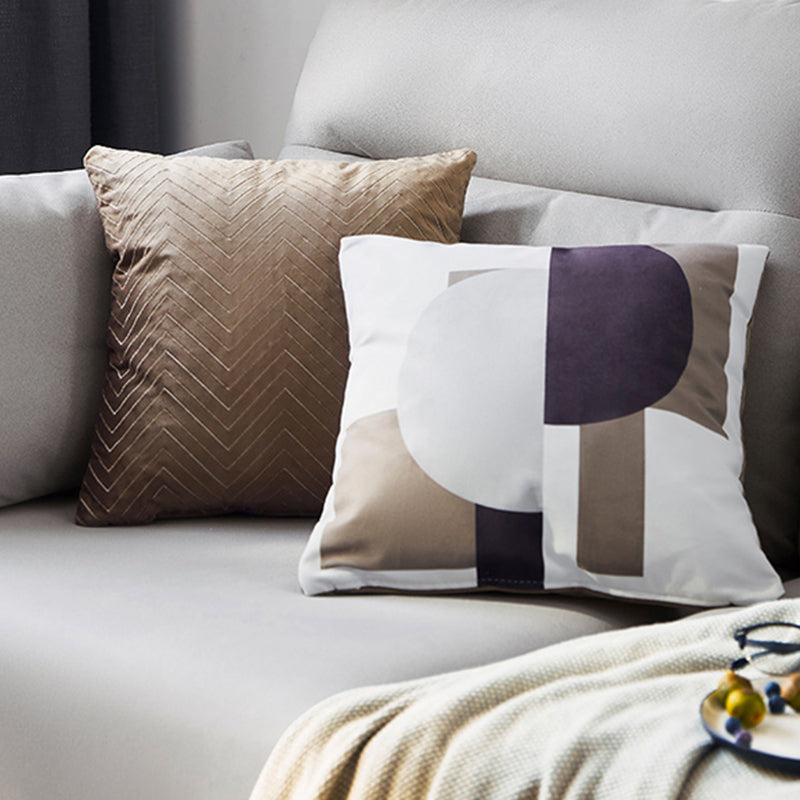 Secciones de cuero falso en cojines de almohadilla de brazo acampanado gris set de sofá seccional