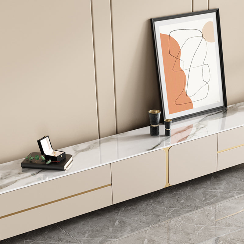 Contemporary TV Console Stone Media Console Enclosed Storage Console with Drawer Clearhalo 'furn' 'furn_tv_stands_entertainment_centers' 'Furniture' 'Living Room Furniture' 'TV Stands & Entertainment Centers' 'TV Stands & Media Storage Furniture' 'tv_stands_entertainment_centers' 7579739