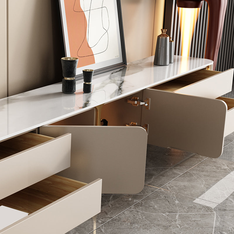 Contemporary TV Console Stone Media Console Enclosed Storage Console with Drawer Clearhalo 'furn' 'furn_tv_stands_entertainment_centers' 'Furniture' 'Living Room Furniture' 'TV Stands & Entertainment Centers' 'TV Stands & Media Storage Furniture' 'tv_stands_entertainment_centers' 7579741