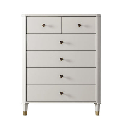 Contemporary Horizontal Double Dresser Storage Dresser with Drawers for Home 33"L x 17"W x 43"H White Clearhalo 'Bedroom Furniture' 'Dressers & Chests' 'dressers_chests' 'furn' 'furn_dressers_chests' 'Furniture' 7579987