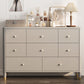 Contemporary Horizontal Double Dresser Storage Dresser with Drawers for Home 53"L x 17"W x 35"H Grey Clearhalo 'Bedroom Furniture' 'Dressers & Chests' 'dressers_chests' 'furn' 'furn_dressers_chests' 'Furniture' 7579988