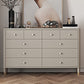 Contemporary Horizontal Double Dresser Storage Dresser with Drawers for Home 59"L x 17"W x 35"H Grey Clearhalo 'Bedroom Furniture' 'Dressers & Chests' 'dressers_chests' 'furn' 'furn_dressers_chests' 'Furniture' 7579990