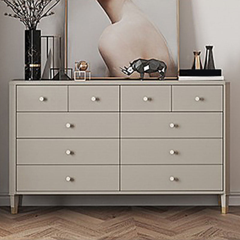 Contemporary Horizontal Double Dresser Storage Dresser with Drawers for Home 59"L x 17"W x 35"H Grey Clearhalo 'Bedroom Furniture' 'Dressers & Chests' 'dressers_chests' 'furn' 'furn_dressers_chests' 'Furniture' 7579990