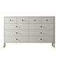 Contemporary Horizontal Double Dresser Storage Dresser with Drawers for Home 59"L x 17"W x 35"H White Clearhalo 'Bedroom Furniture' 'Dressers & Chests' 'dressers_chests' 'furn' 'furn_dressers_chests' 'Furniture' 7579992