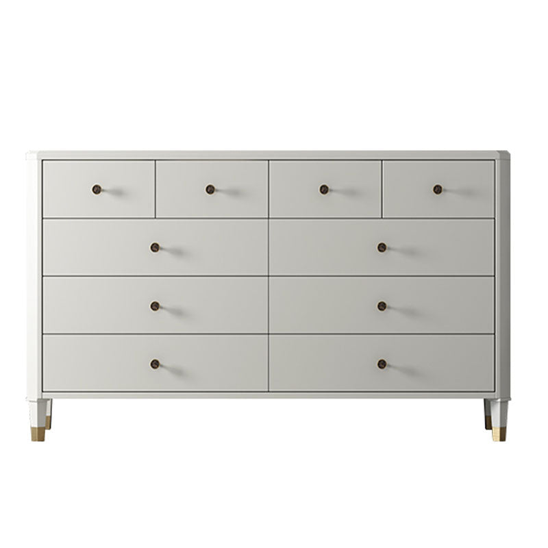 Contemporary Horizontal Double Dresser Storage Dresser with Drawers for Home 59"L x 17"W x 35"H White Clearhalo 'Bedroom Furniture' 'Dressers & Chests' 'dressers_chests' 'furn' 'furn_dressers_chests' 'Furniture' 7579992