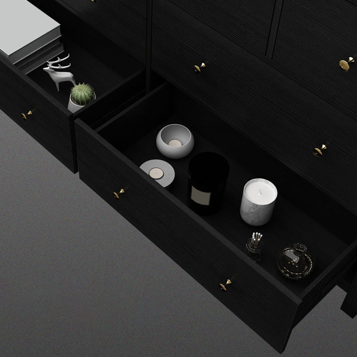 Classic Glam Storage Cofre de madera Cofre de almacenamiento con cajones