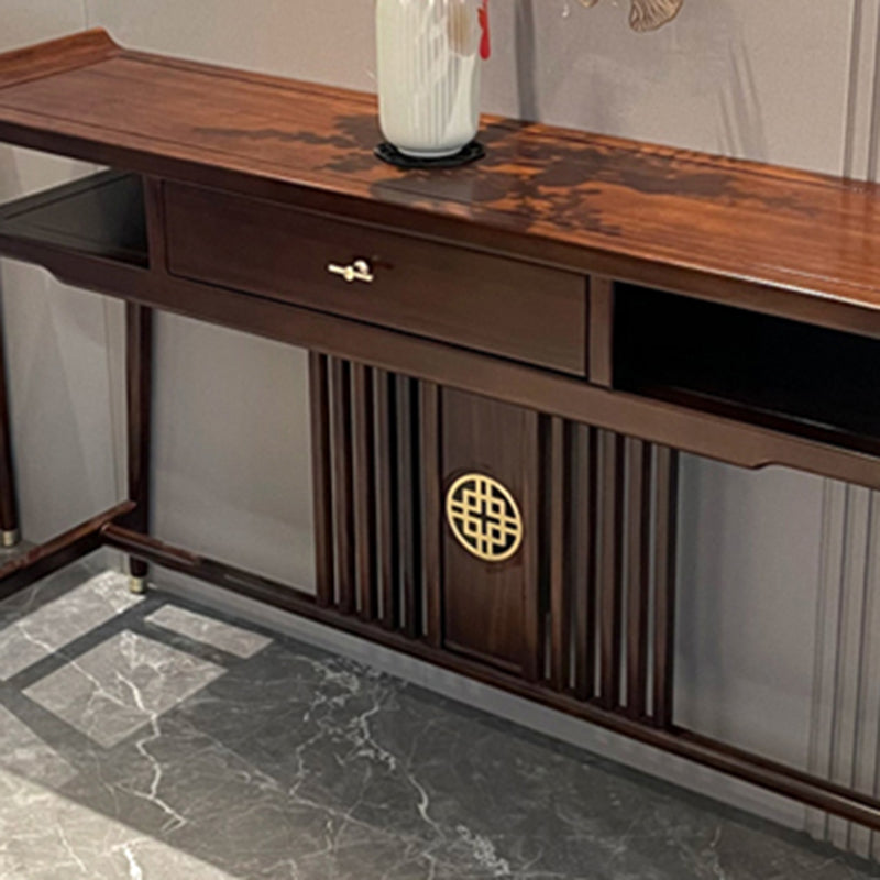 長方形の形状茶色のコンソールソファテーブルの現代コンソールテーブルウッド