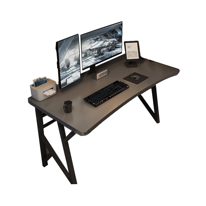 Contemporary Computer Desk Rectangular Antique Finish Desk with Metal Legs 47.2"L x 23.6"W x 29.5"H Gray Clearhalo 'furn' 'furn_office_desk' 'Furniture' 'Office Desks' 'Office Furniture' 'office_desk' 7580188