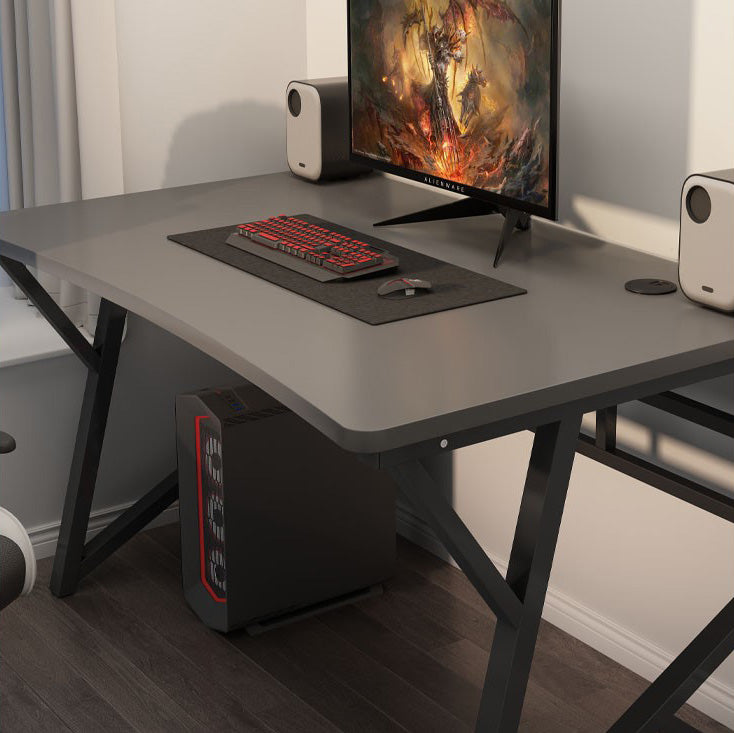 Contemporary Computer Desk Rectangular Antique Finish Desk with Metal ...