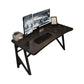 Contemporary Computer Desk Rectangular Antique Finish Desk with Metal Legs 47.2"L x 23.6"W x 29.5"H Black Clearhalo 'furn' 'furn_office_desk' 'Furniture' 'Office Desks' 'Office Furniture' 'office_desk' 7580194