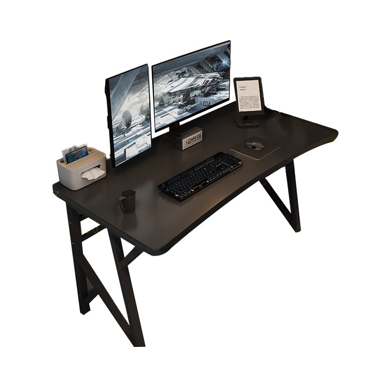 Contemporary Computer Desk Rectangular Antique Finish Desk with Metal Legs 47.2"L x 23.6"W x 29.5"H Black Clearhalo 'furn' 'furn_office_desk' 'Furniture' 'Office Desks' 'Office Furniture' 'office_desk' 7580194