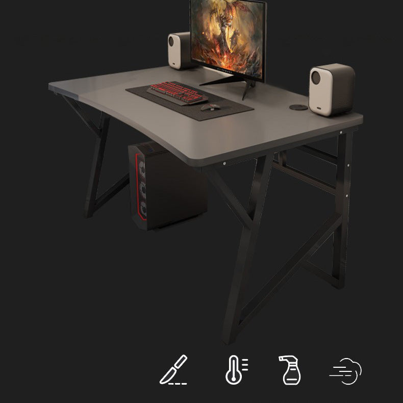 Contemporary Computer Desk Rectangular Antique Finish Desk with Metal Legs Clearhalo 'furn' 'furn_office_desk' 'Furniture' 'Office Desks' 'Office Furniture' 'office_desk' 7580197