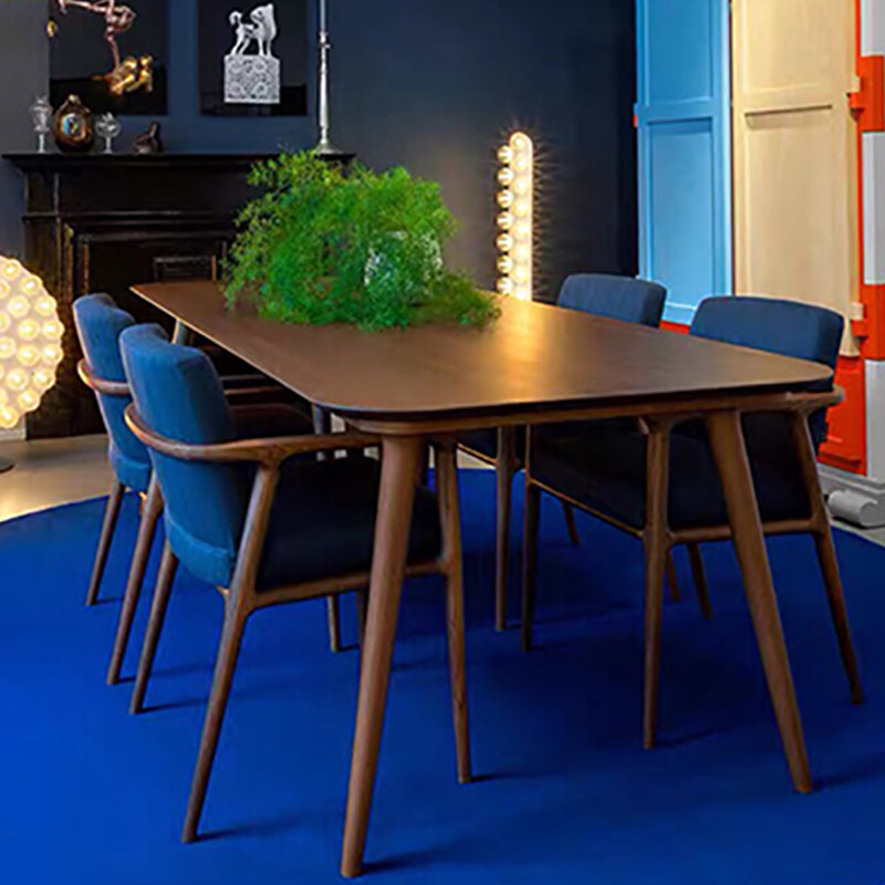 Bureau de bureau en bois contemporain Bureau de tâche de forme rectangulaire avec 4 jambes en marron