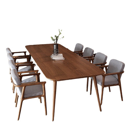 Bureau de bureau en bois contemporain Bureau de tâche de forme rectangulaire avec 4 jambes en marron