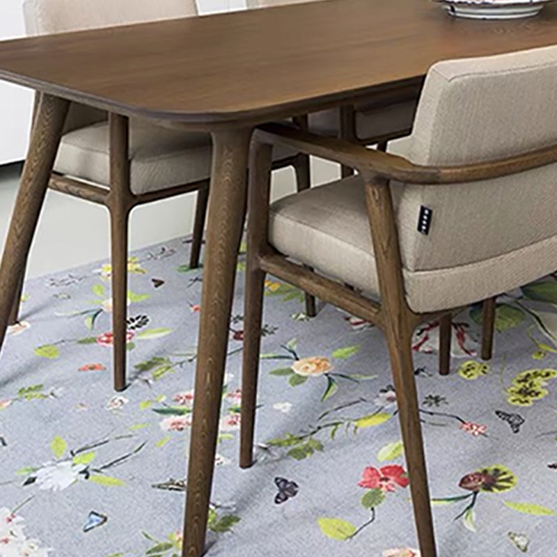 Bureau de bureau en bois contemporain Bureau de tâche de forme rectangulaire avec 4 jambes en marron