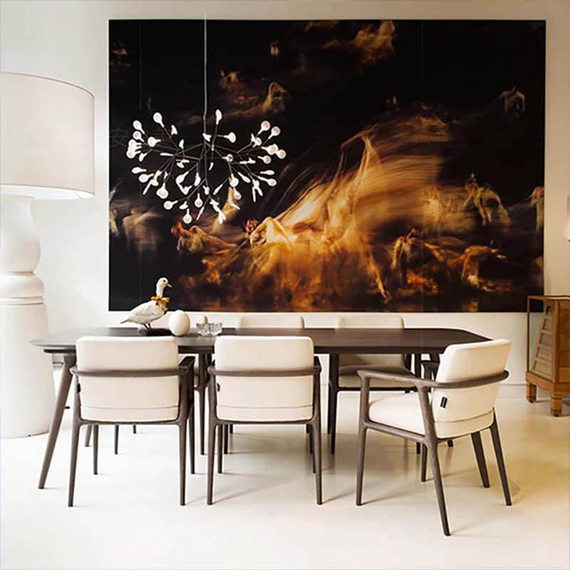 Bureau de bureau en bois contemporain Bureau de tâche de forme rectangulaire avec 4 jambes en marron