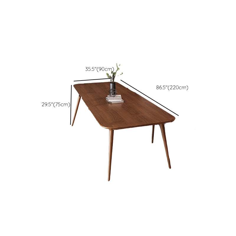 Bureau de bureau en bois contemporain Bureau de tâche de forme rectangulaire avec 4 jambes en marron