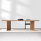 Rectangular Shaped Modern Office Table Wooden Writing Desk in Natural 102.4"L x 35.4"W x 29.5"H Clearhalo 'furn' 'furn_office_desk' 'Furniture' 'Office Desks' 'Office Furniture' 'office_desk' 7580257