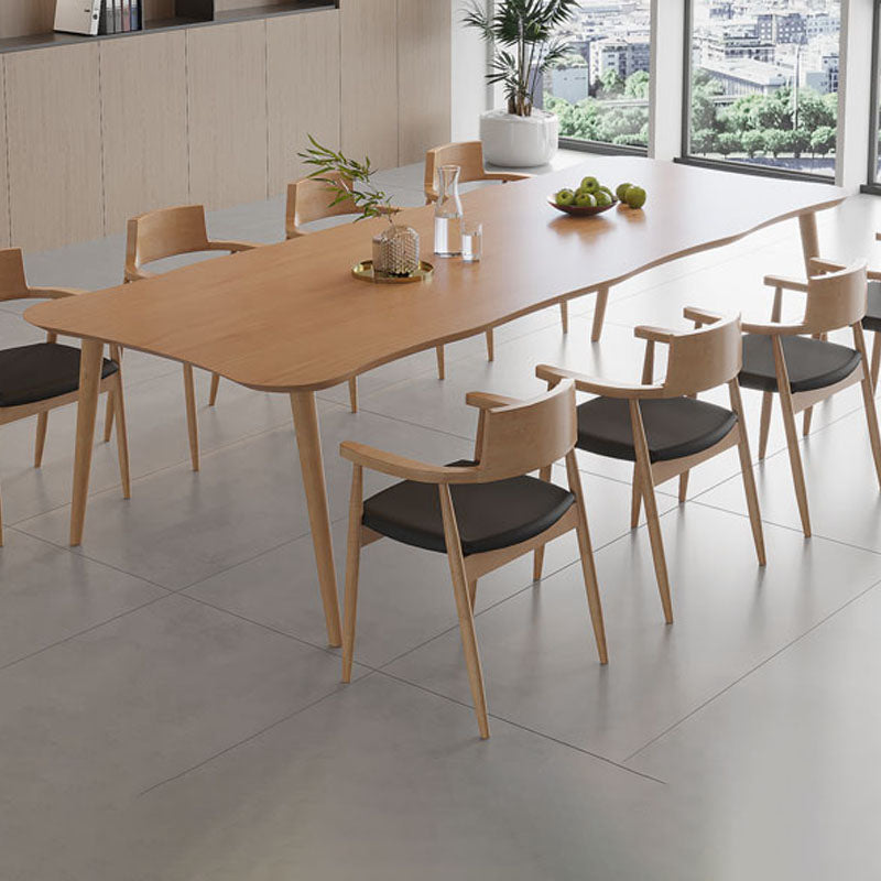 Bureau de bureau en bois de style contemporain Bureau de tâche de forme irrégulière avec 4 jambes