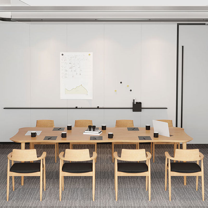 Bureau de bureau en bois de style contemporain Bureau de tâche de forme irrégulière avec 4 jambes