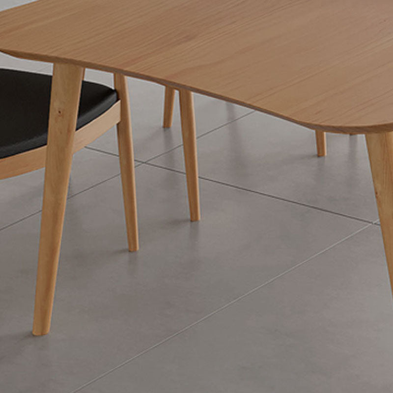 Bureau de bureau en bois de style contemporain Bureau de tâche de forme irrégulière avec 4 jambes