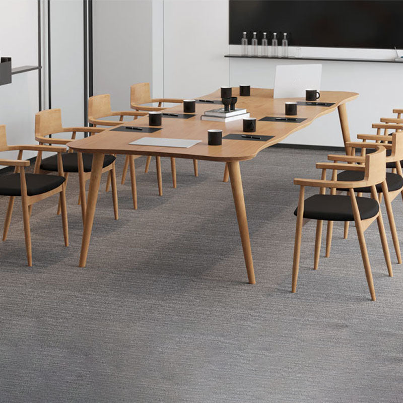 Bureau de bureau en bois de style contemporain Bureau de tâche de forme irrégulière avec 4 jambes