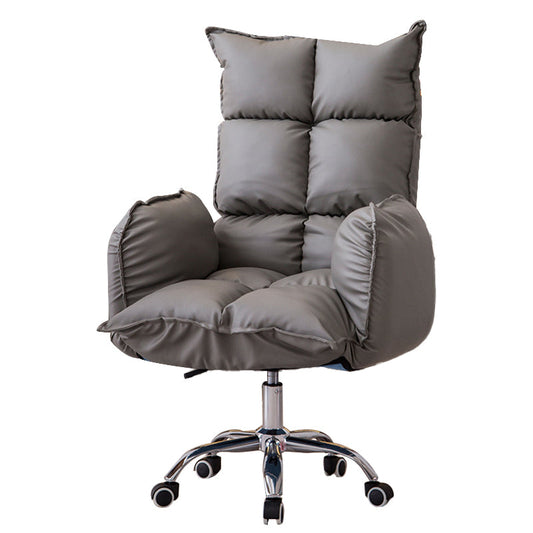 Armless Office Chair Distressing Ergonomic Chair with Wheels for Room Grey 1 Piece
