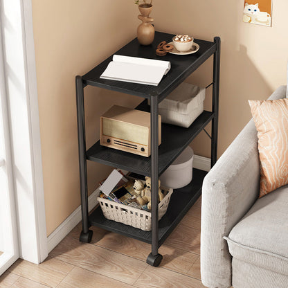 3-Shelf Bookcase Wooden and Metal Shelf Bookcase for Home Office 15.7"L x 11.8"W x 30.3"H Clearhalo 'Bookcases' 'furn' 'furn_bookcases' 'Furniture' 'Office Furniture' 7580744