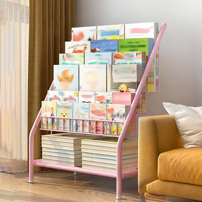 Scaffale per libri con scaletta chiusa in metallo, ripiani inclusi. Libreria inclusa