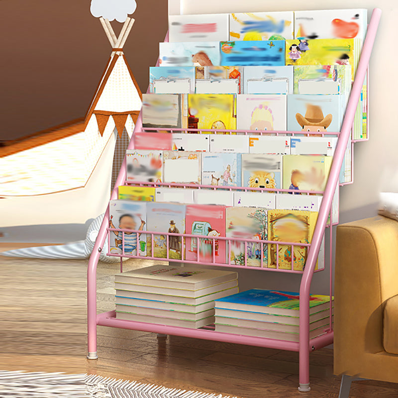Scaffale per libri con scaletta chiusa in metallo, ripiani inclusi. Libreria inclusa