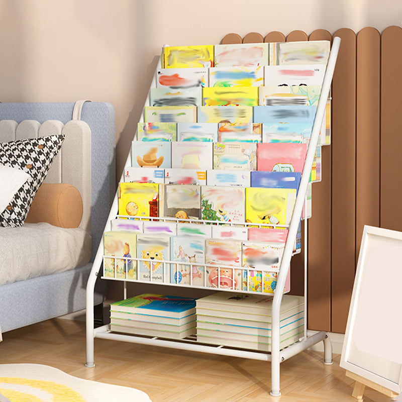 Scaffale per libri con scaletta chiusa in metallo, ripiani inclusi. Libreria inclusa