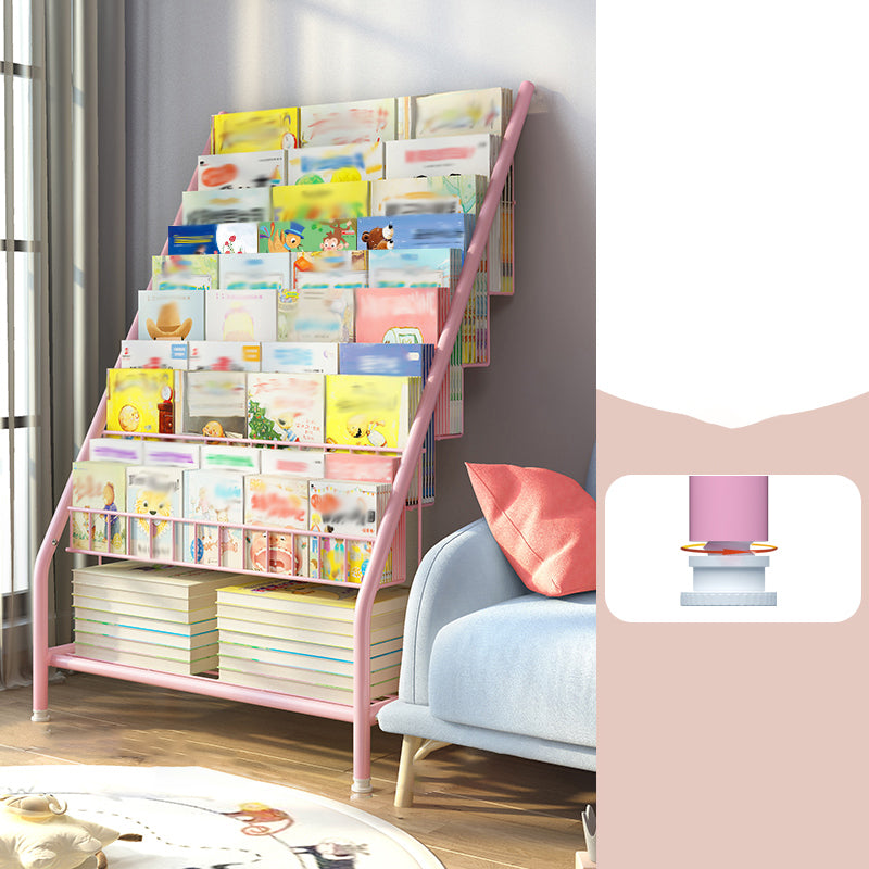 Scaffale per libri con scaletta chiusa in metallo, ripiani inclusi. Libreria inclusa