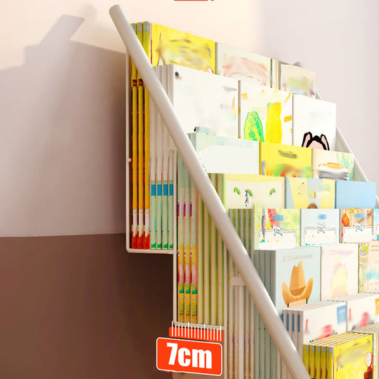 Metal Closed Back Ladder Bookshelf Shelves Included Bookcase