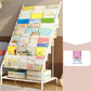 Scaffale per libri con scaletta chiusa in metallo, ripiani inclusi. Libreria inclusa