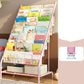 Scaffale per libri con scaletta chiusa in metallo, ripiani inclusi. Libreria inclusa