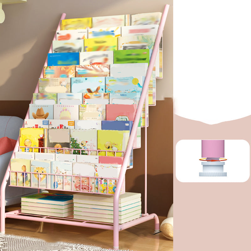 Scaffale per libri con scaletta chiusa in metallo, ripiani inclusi. Libreria inclusa