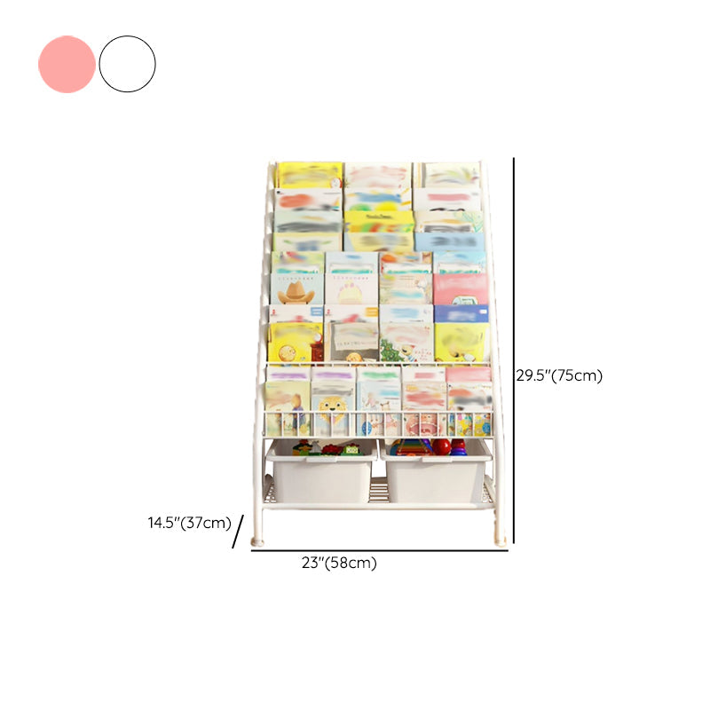 Scaffale per libri con scaletta chiusa in metallo, ripiani inclusi. Libreria inclusa