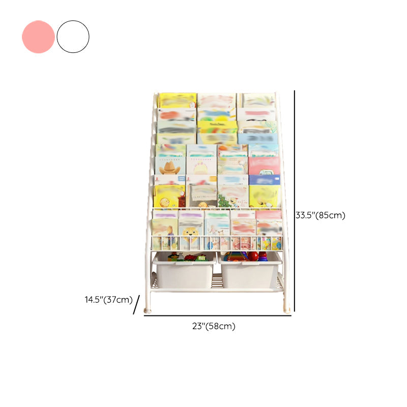 Scaffale per libri con scaletta chiusa in metallo, ripiani inclusi. Libreria inclusa