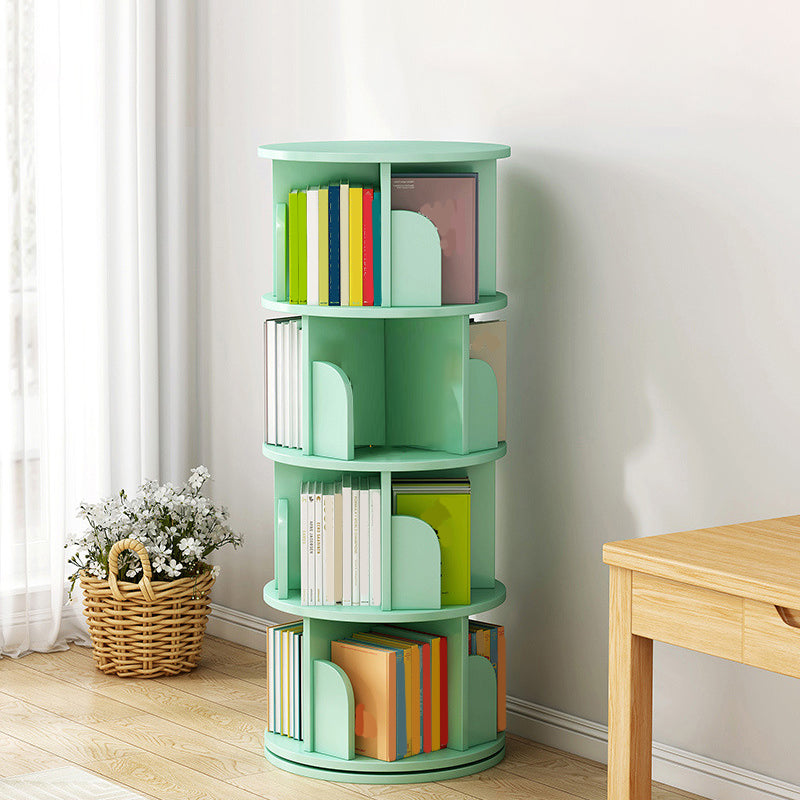 Engineered Wood Closed Back Bookcase Scandinavian Standard Bookshelf 18.1"L x 18.1"W x 49.6"H Green Clearhalo 'Bookcases' 'furn' 'furn_bookcases' 'Furniture' 'Office Furniture' 7580786
