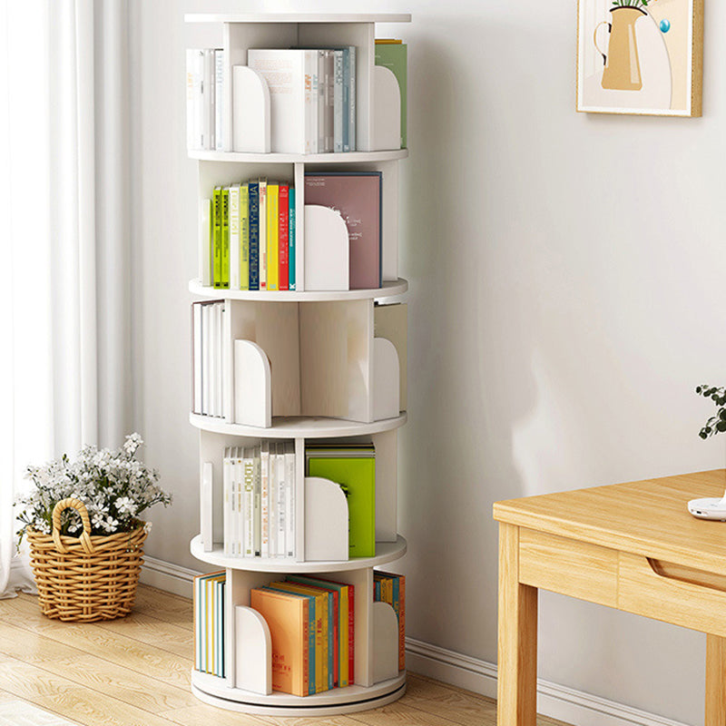 Engineered Wood Closed Back Bookcase Scandinavian Standard Bookshelf 18.1"L x 18.1"W x 61.8"H White Clearhalo 'Bookcases' 'furn' 'furn_bookcases' 'Furniture' 'Office Furniture' 7580790