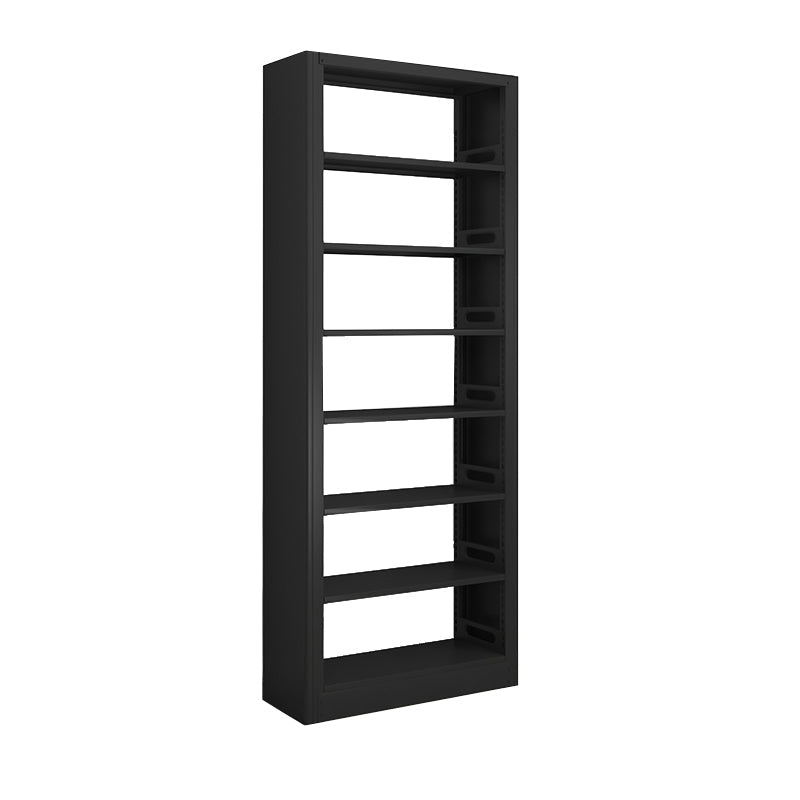 Modern Open Back Bookshelf Vertical Metal Bookcase with Shelves 39.4"L x 11.8"W x 94.5"H Black Clearhalo 'Bookcases' 'furn' 'furn_bookcases' 'Furniture' 'Office Furniture' 7580801